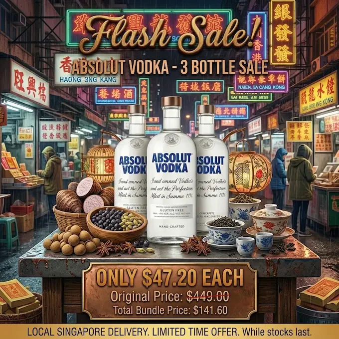 Buy 3 Absolute Vodka At Offer Price of $57 Only